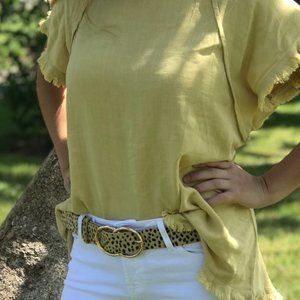 Natural Leopard Double Circle Belt